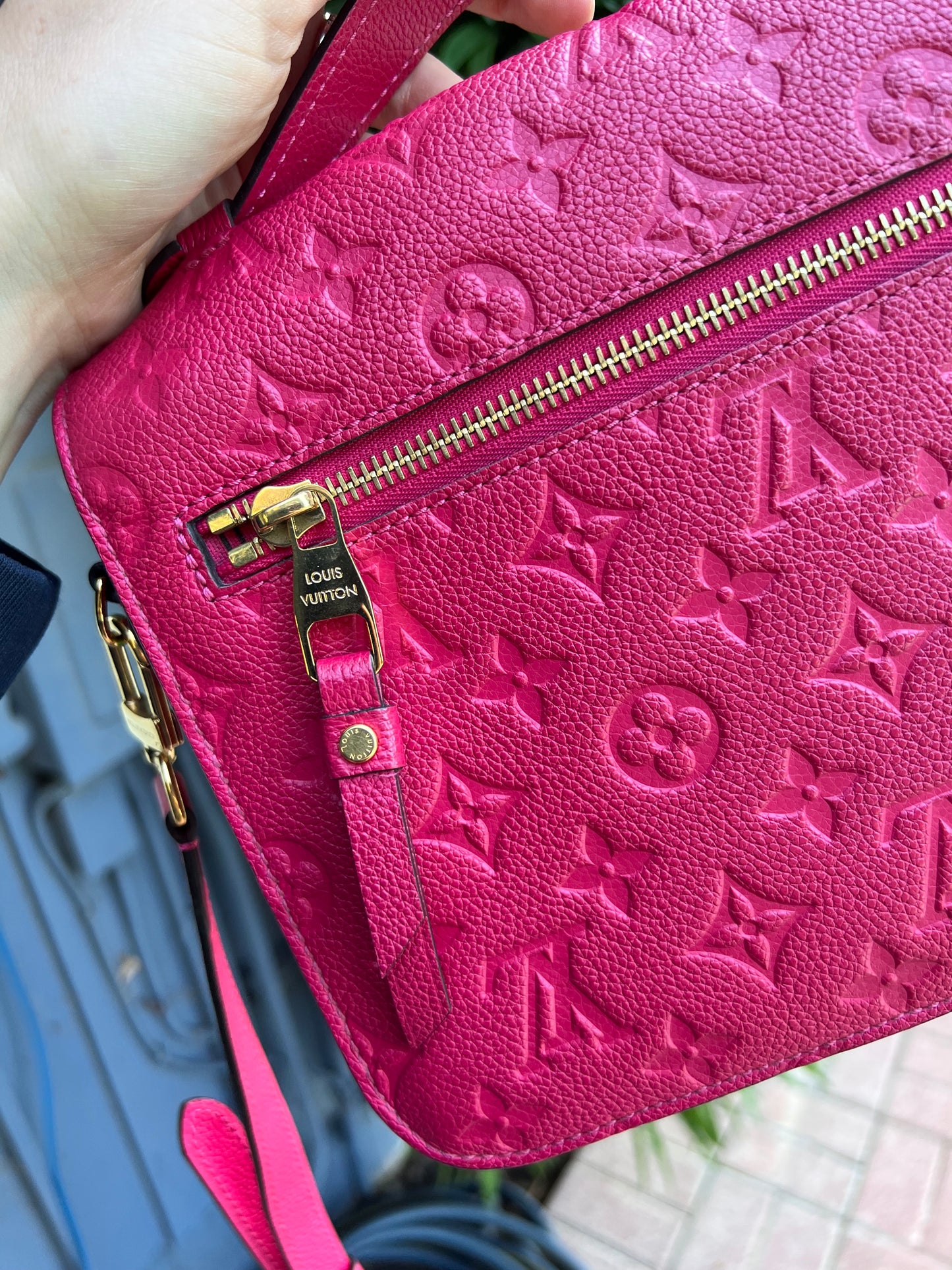 Louis Vuitton freesia empreinte pochette metis bag