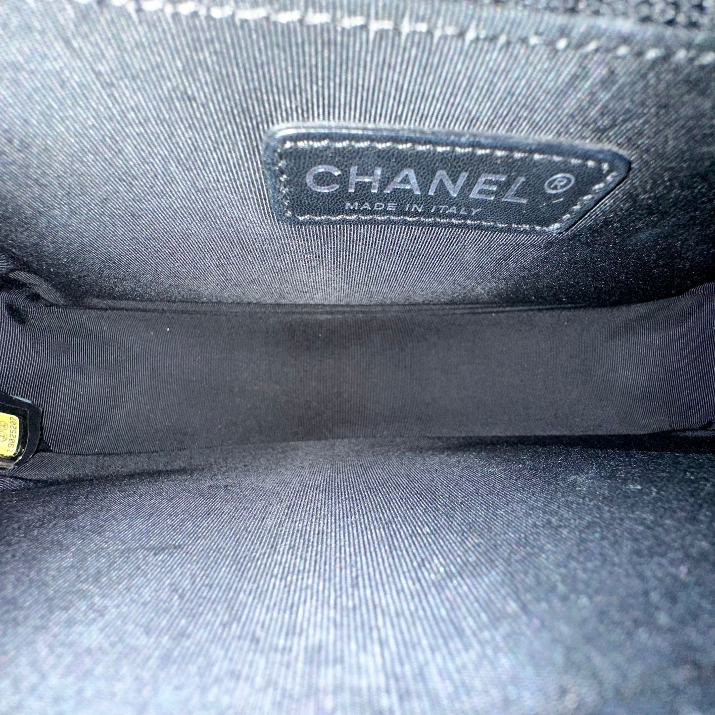 Chanel medium black quilted smooth calfskin boy handbag