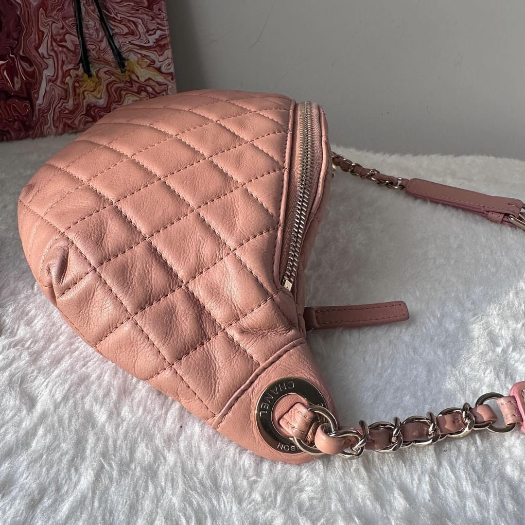 Chanel pink quilted calfskin belt bag Danny pack aged gold hardware