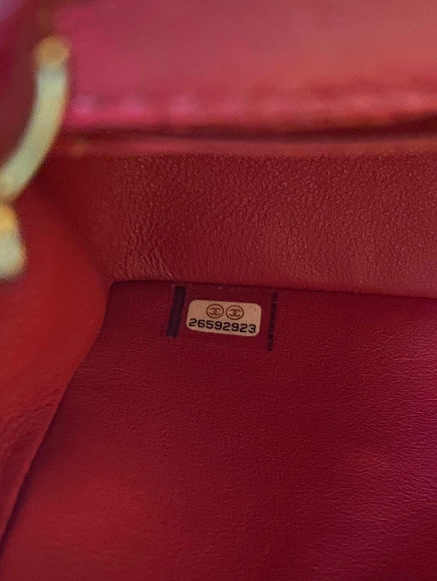 Chanel 18B mini caviar rectangle chevron deep raspberry-partial payment