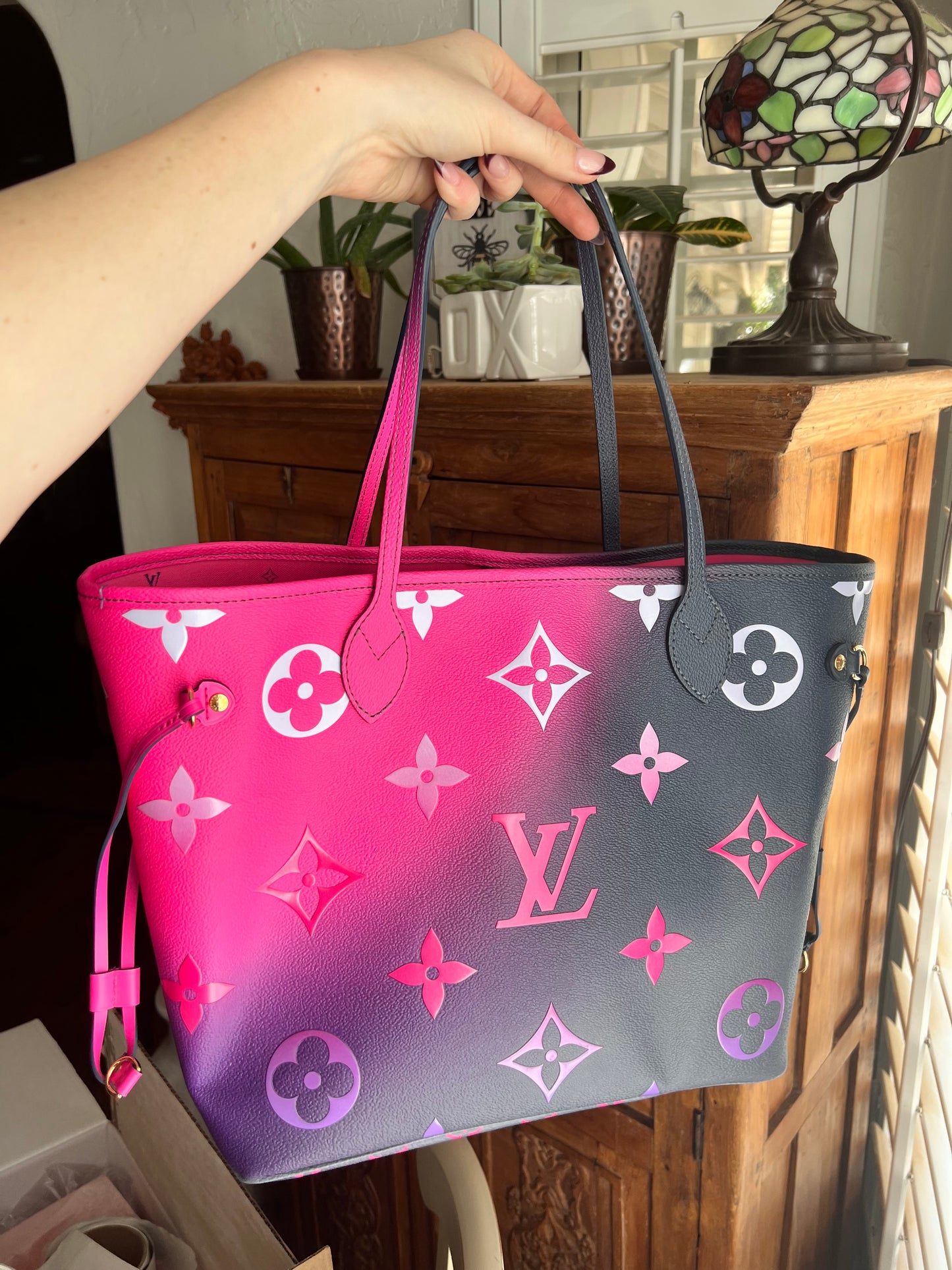 Louis Vuitton spring in the city midnight neverfull tote