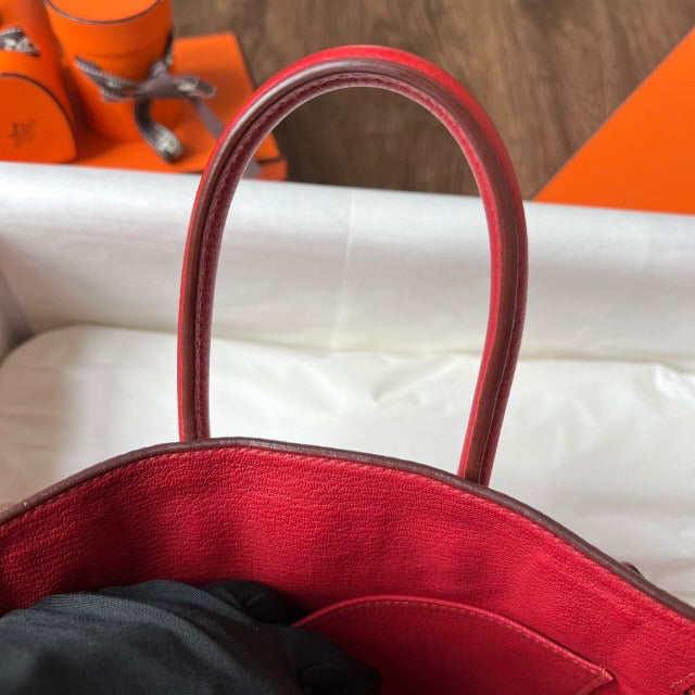 Hermes birkin 25 geranium Togo PHW stamp Q