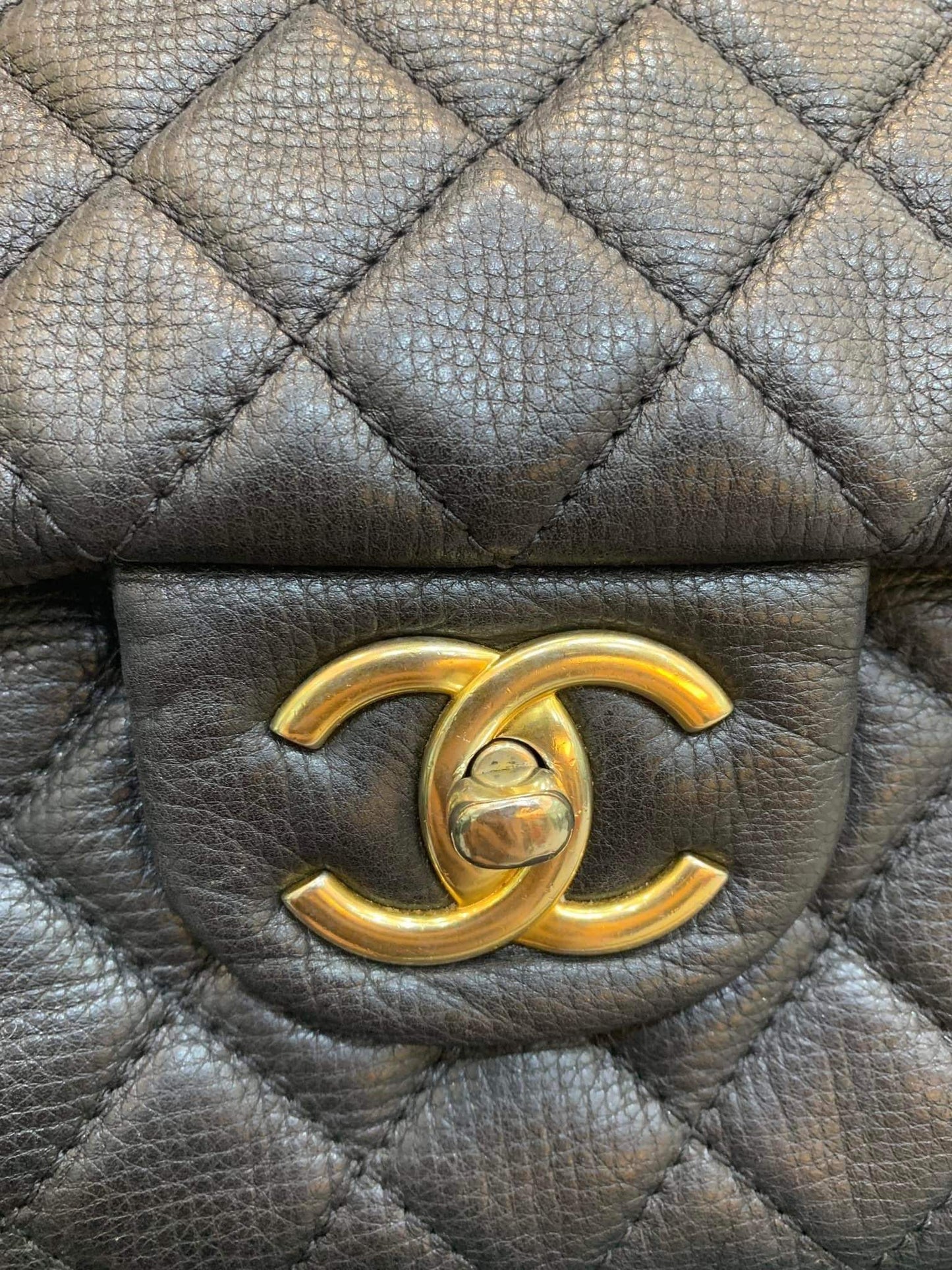 Chanel airline XXL black calfskin GHW flap bag