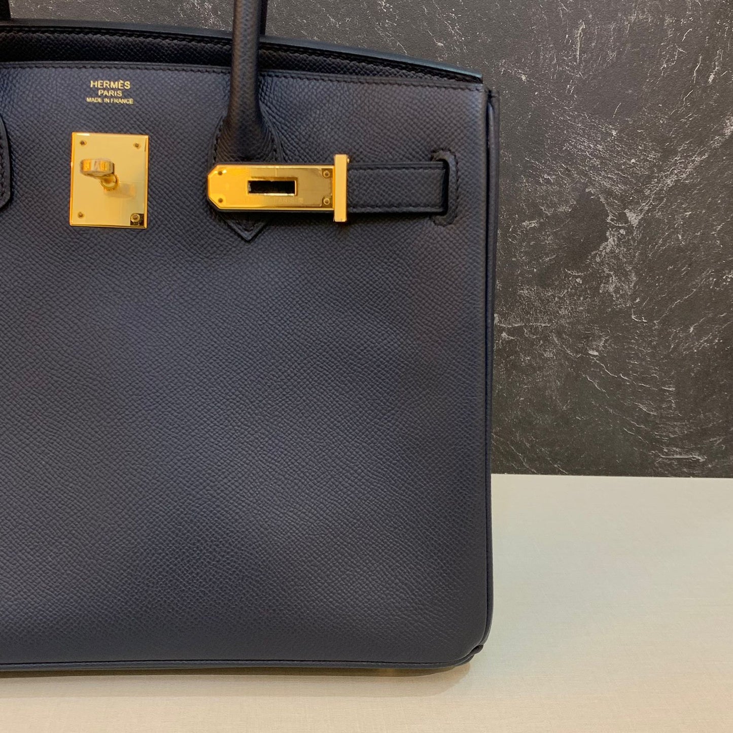 Hermes Birkin 30 Epsom Indigo GHW Stamp Y