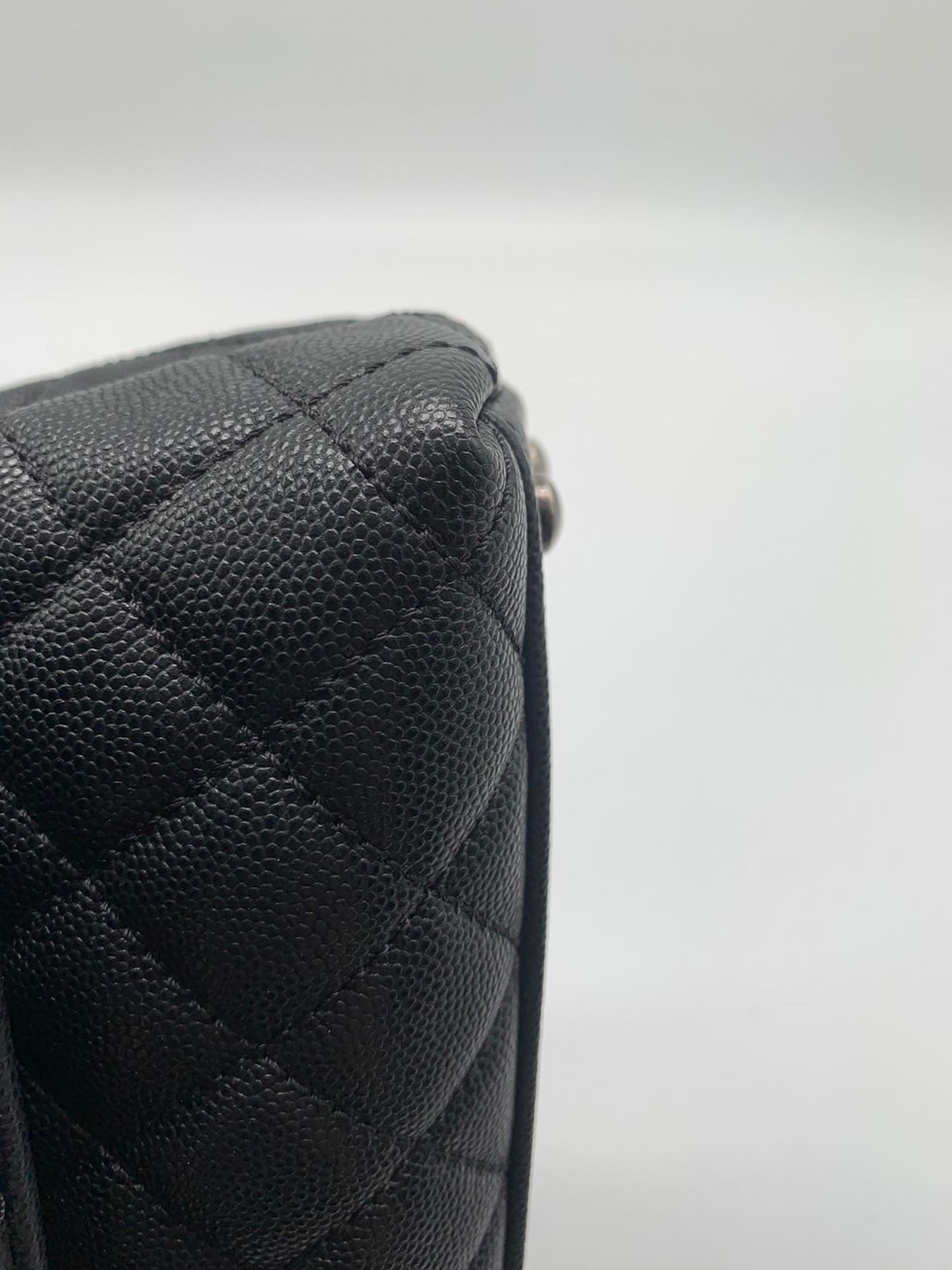 Chanel black caviar small coco handle RHW