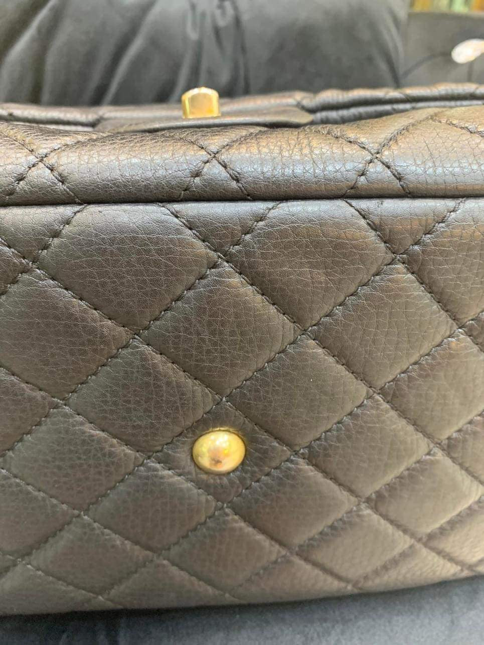 Chanel airline XXL black calfskin GHW flap bag