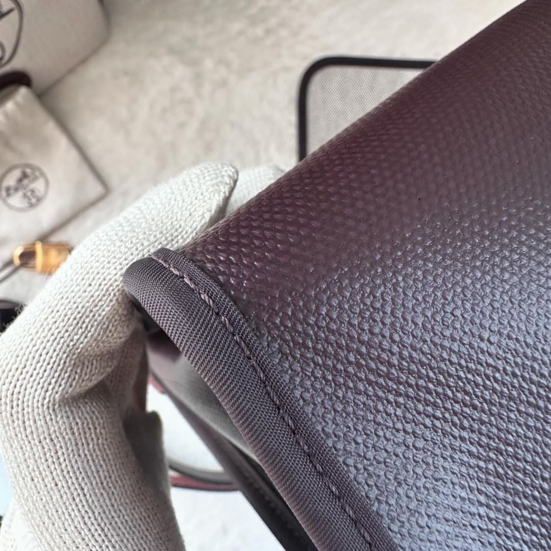 Hermes herbag 31 Rouge Sellier Vache Hunter Coated Toile GHW ST:Z