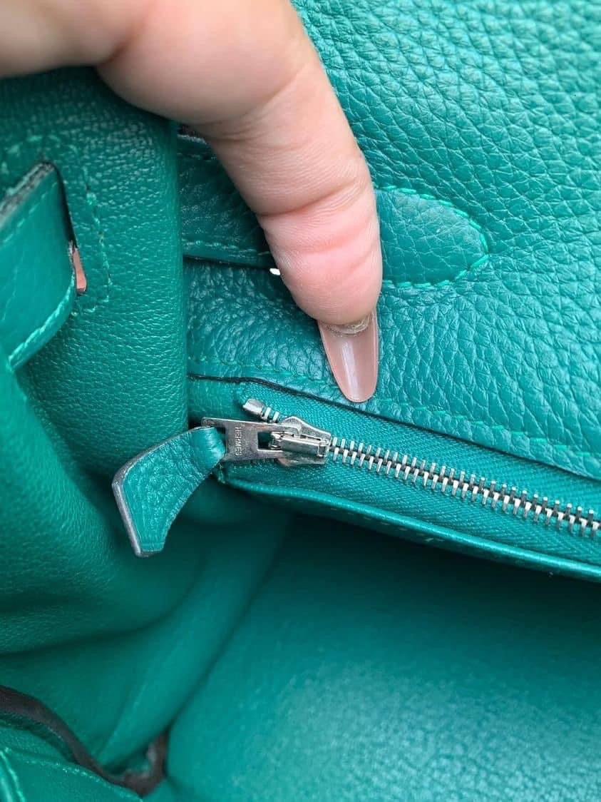 Hermes Kelly 28 malachite PHW stamp T