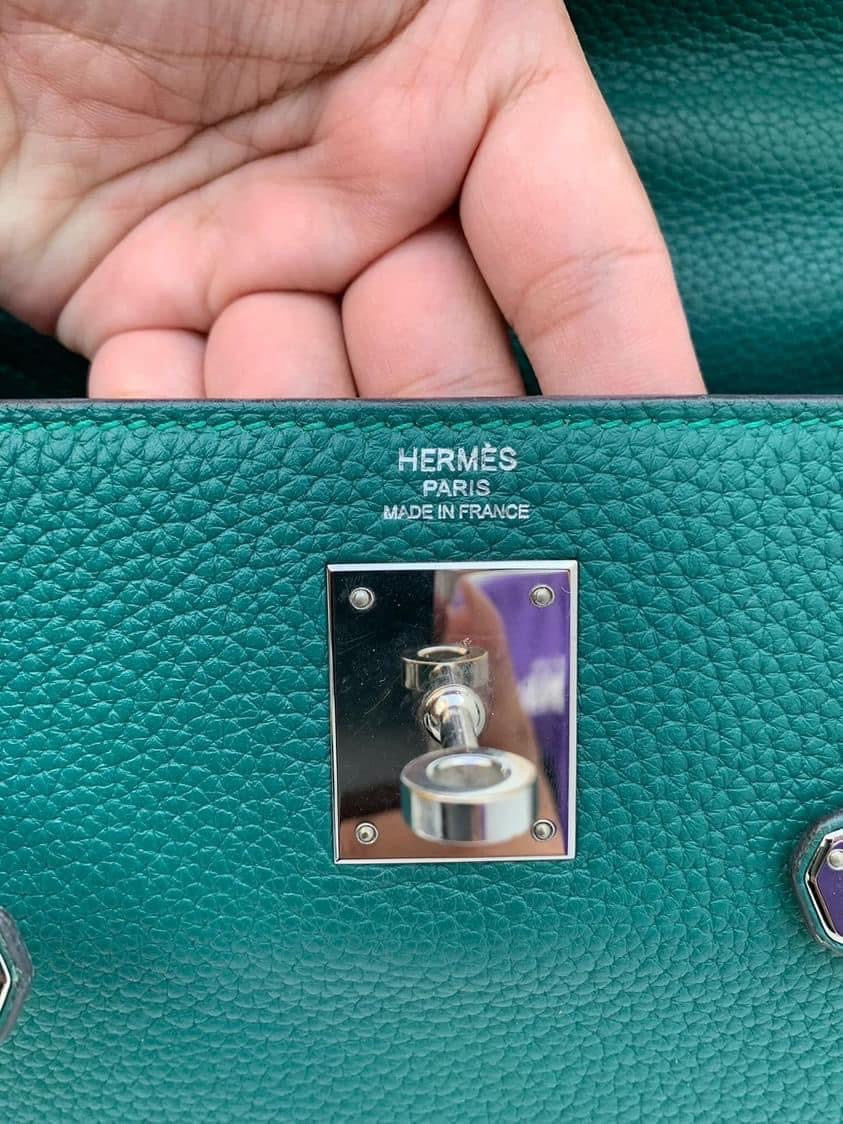 Hermes Kelly 28 malachite PHW stamp T
