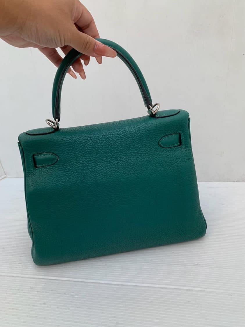 Hermes Kelly 28 malachite PHW stamp T