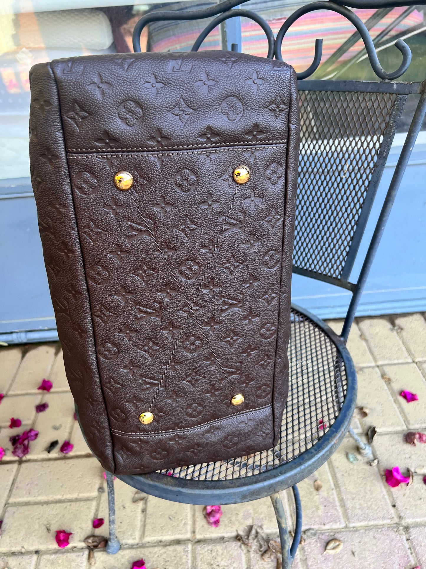 Louis Vuitton artsy empriente dark chocolate leather hobo MM tote