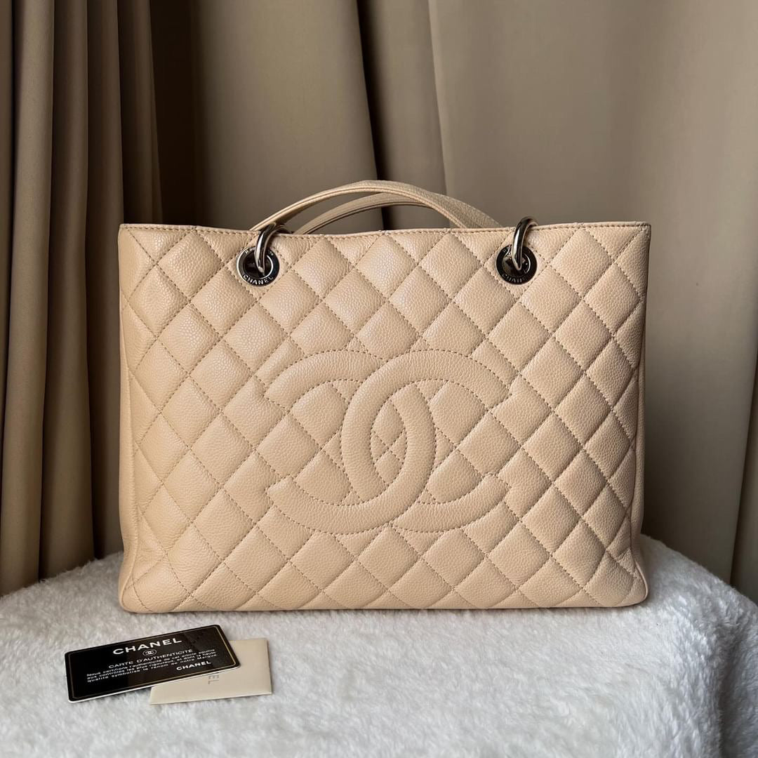 Chanel beige caviar Grand Shopper Tote