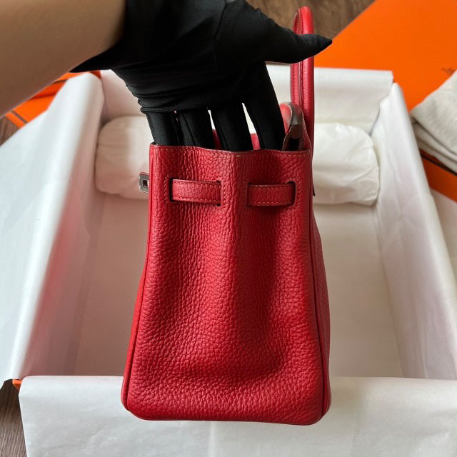 Hermes birkin 25 geranium Togo PHW stamp Q
