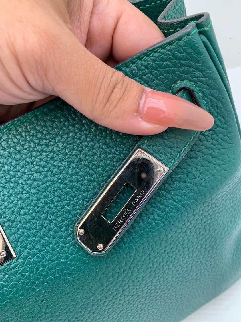 Hermes Kelly 28 malachite PHW stamp T