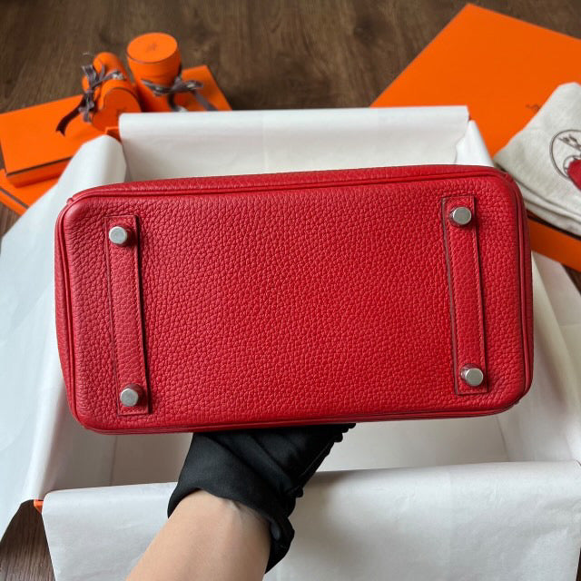 Hermes birkin 25 geranium Togo PHW stamp Q