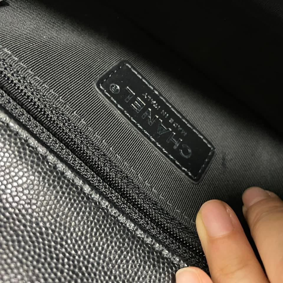 Chanel Black caviar mini rectangle incognito flap