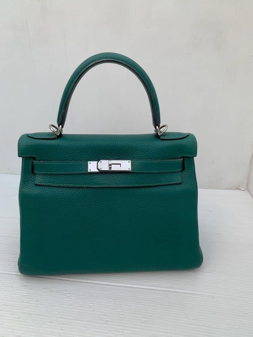 Hermes Kelly 28 malachite PHW stamp T