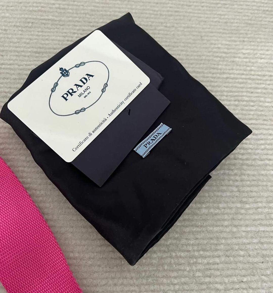 Prada pink nylon messenger bag