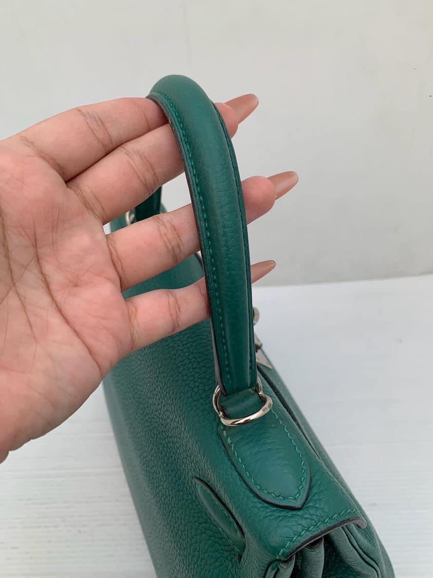 Hermes Kelly 28 malachite PHW stamp T