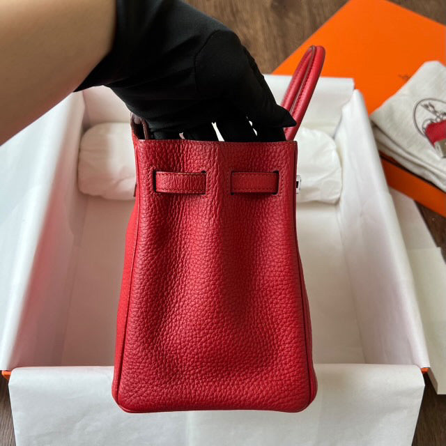 Hermes birkin 25 geranium Togo PHW stamp Q