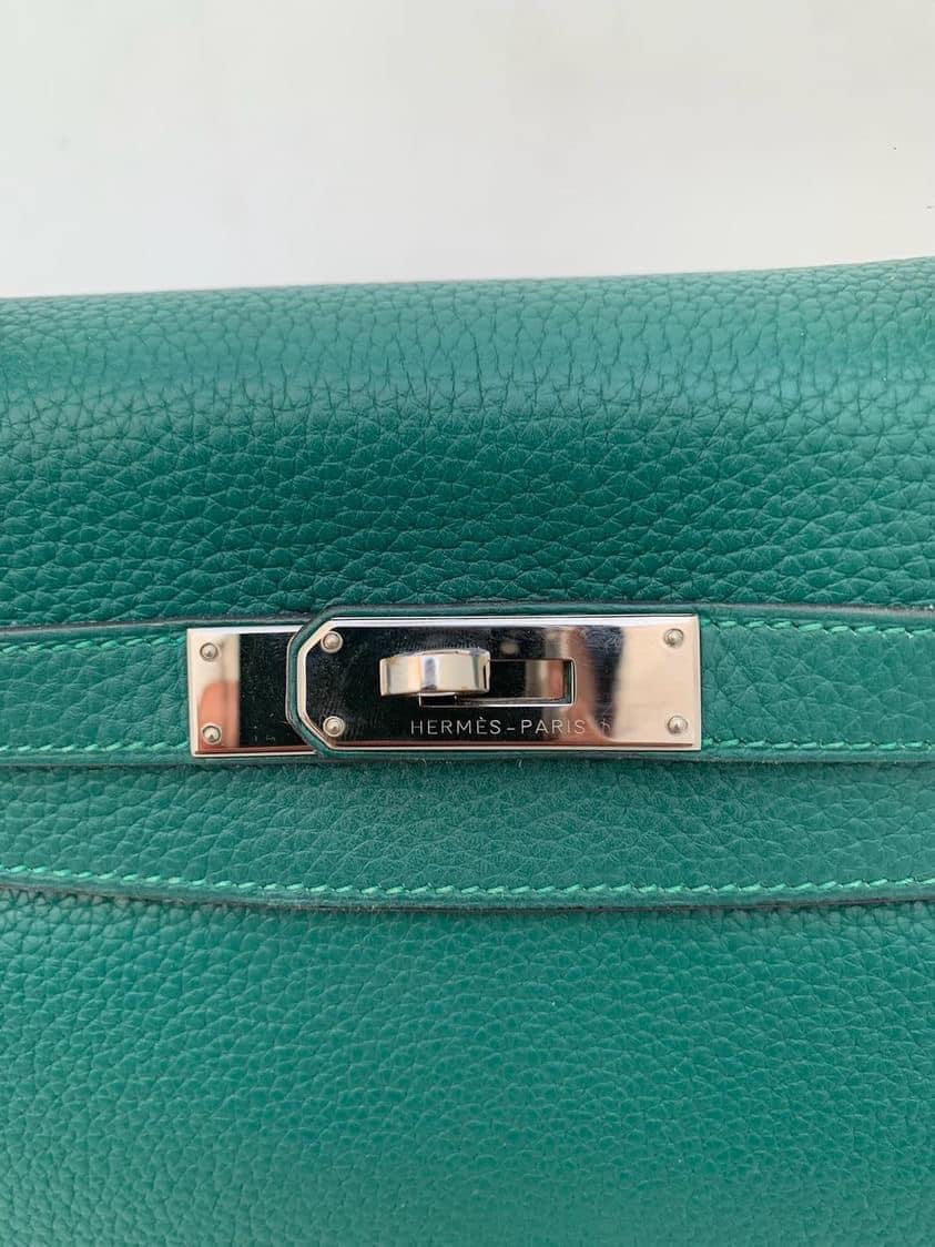 Hermes Kelly 28 malachite PHW stamp T