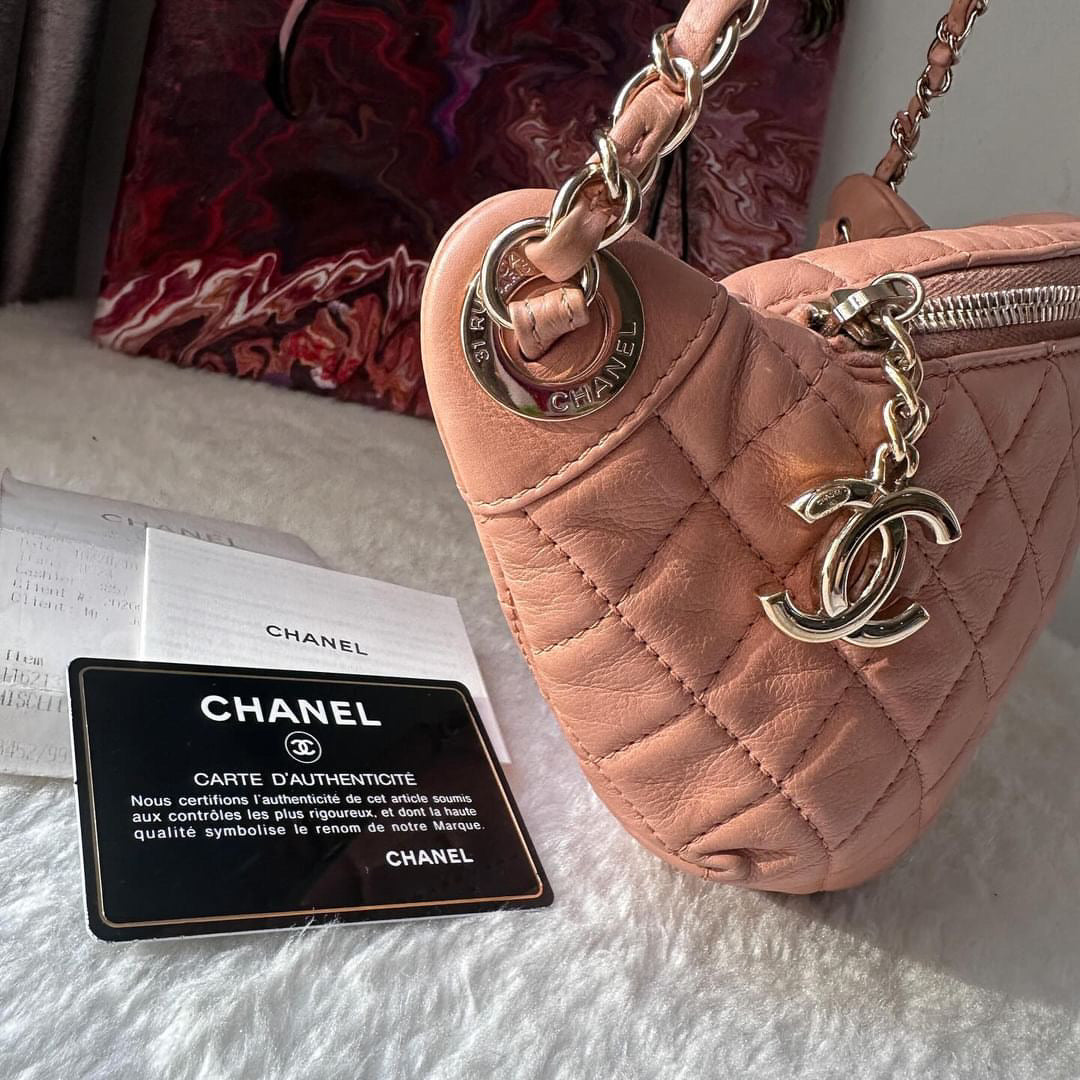 Chanel pink quilted calfskin belt bag Danny pack aged gold hardware