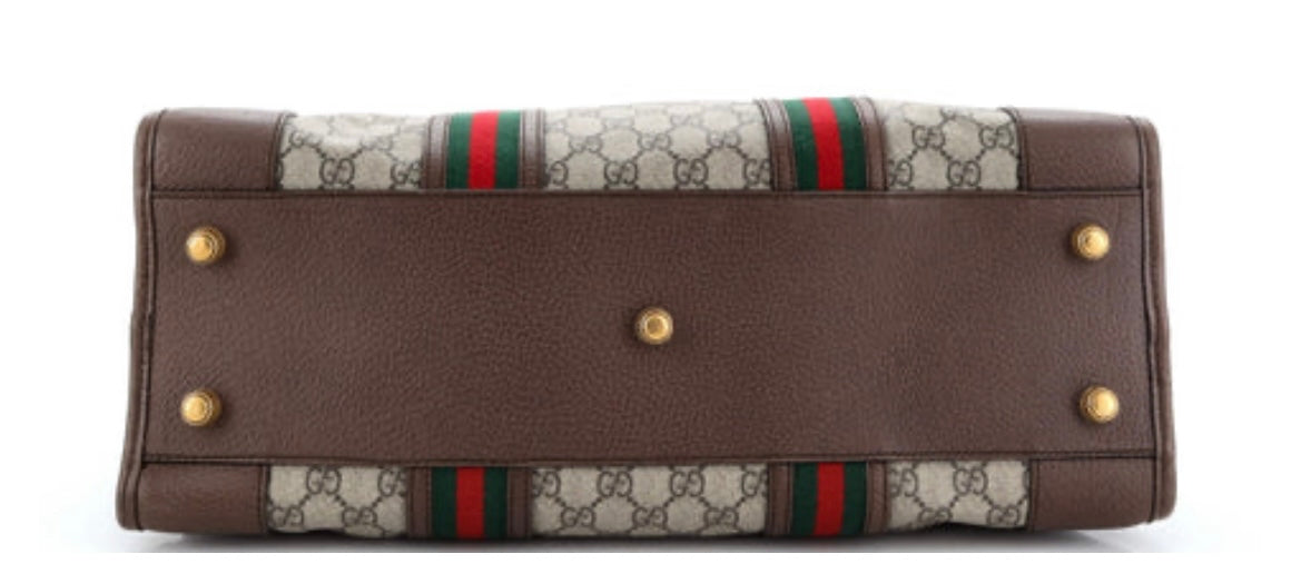 GUCCI Soft GG Supreme Monogram Web Neo Vintage Duffle Bag in Beige