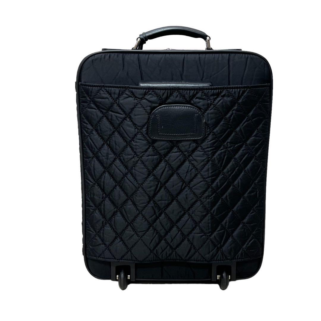 Chanel quilted fabric CC roller carry on travel suitcase