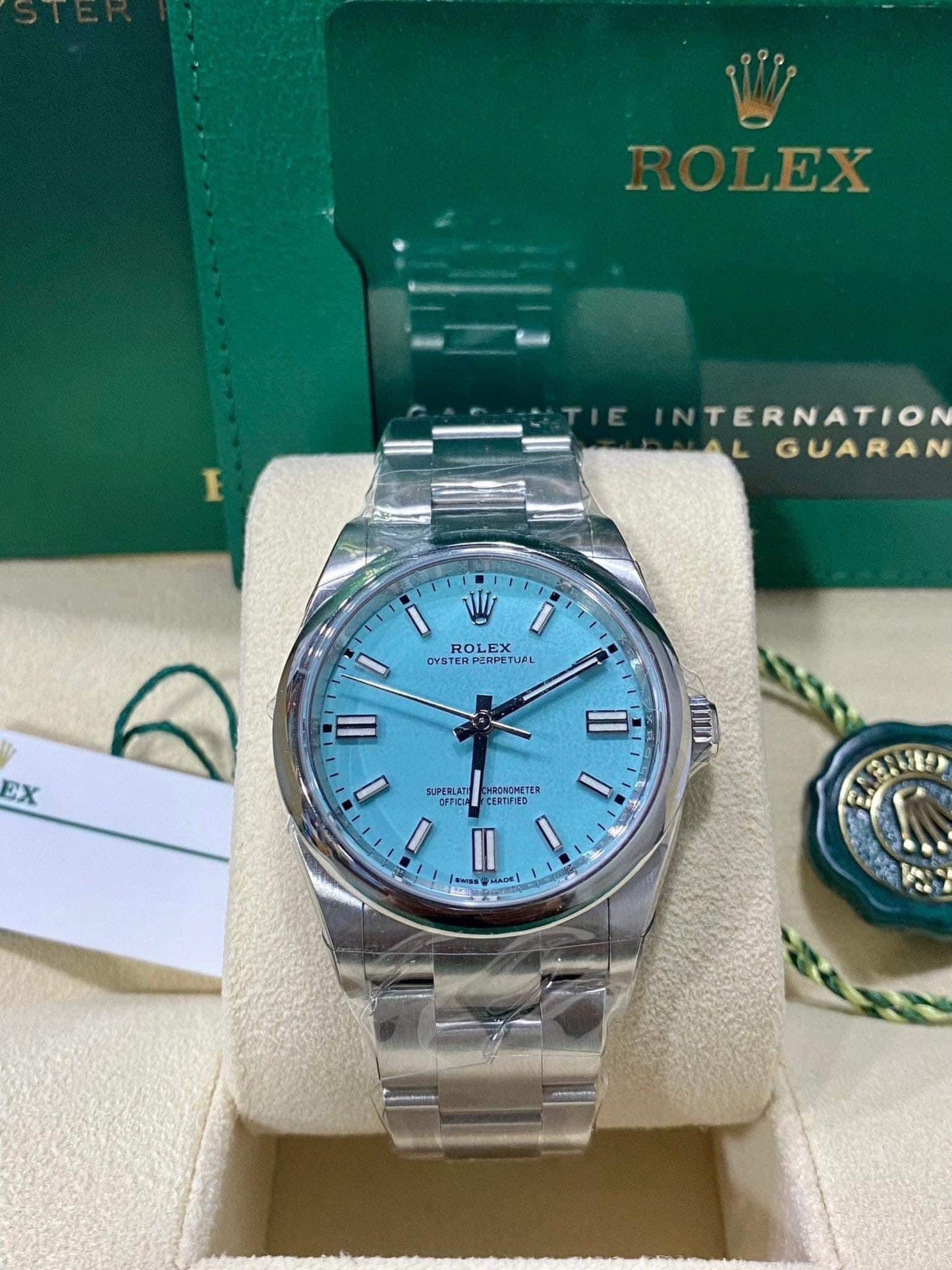 Like new Rolex OP 36 Tiffany face 3/2023 watch