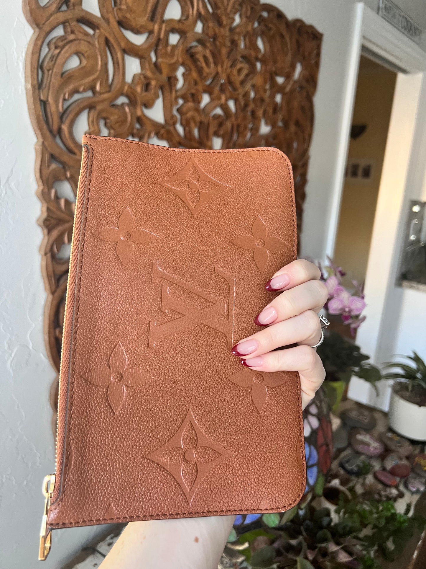 Louis Vuitton empreinte cognac pochette- limited edition color