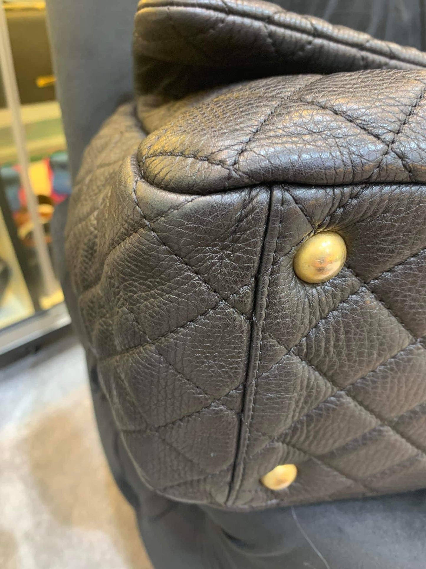 Chanel airline XXL black calfskin GHW flap bag