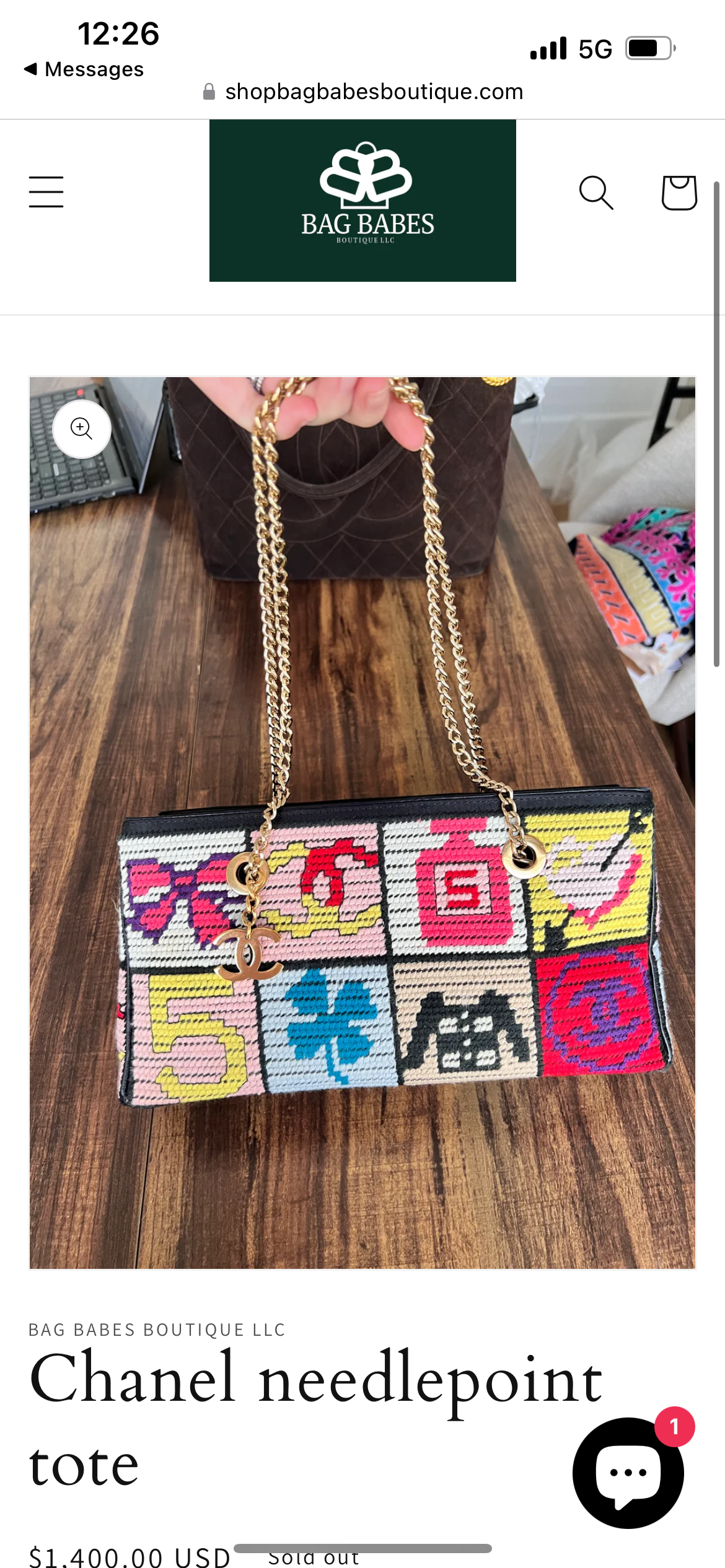 Chanel needlepoint tote - second payment