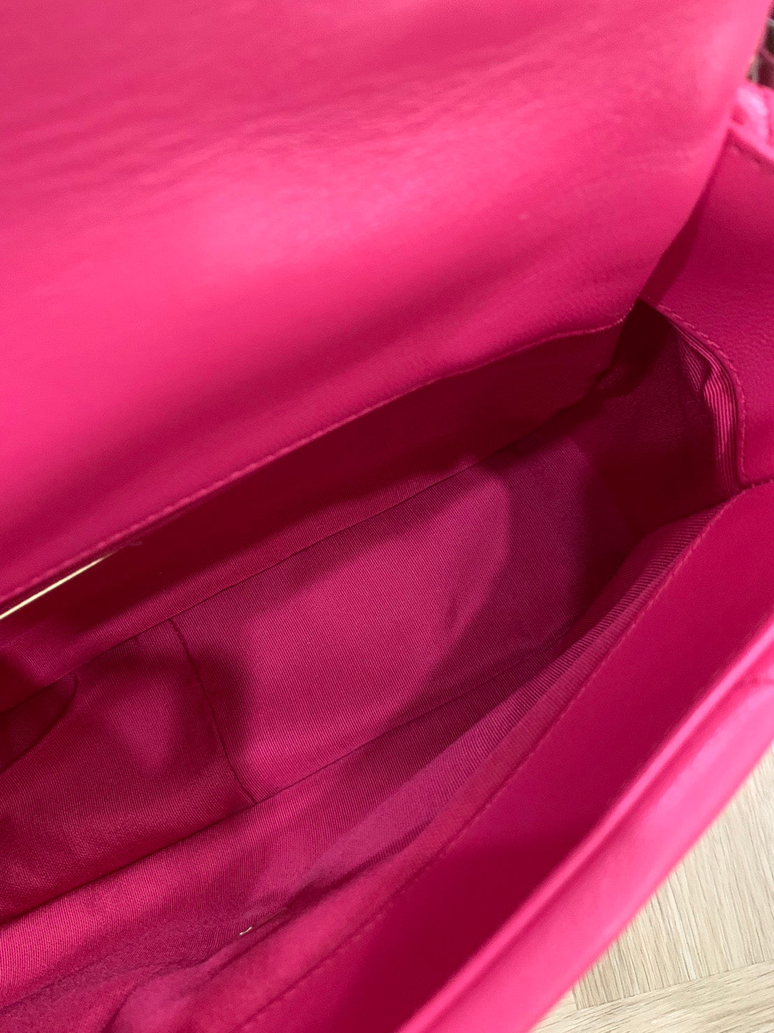 Chanel C19 large hot pink goatskin flap