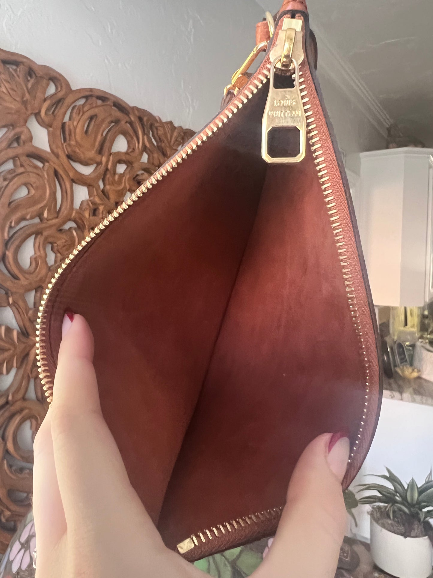 Louis Vuitton empreinte cognac pochette- limited edition color