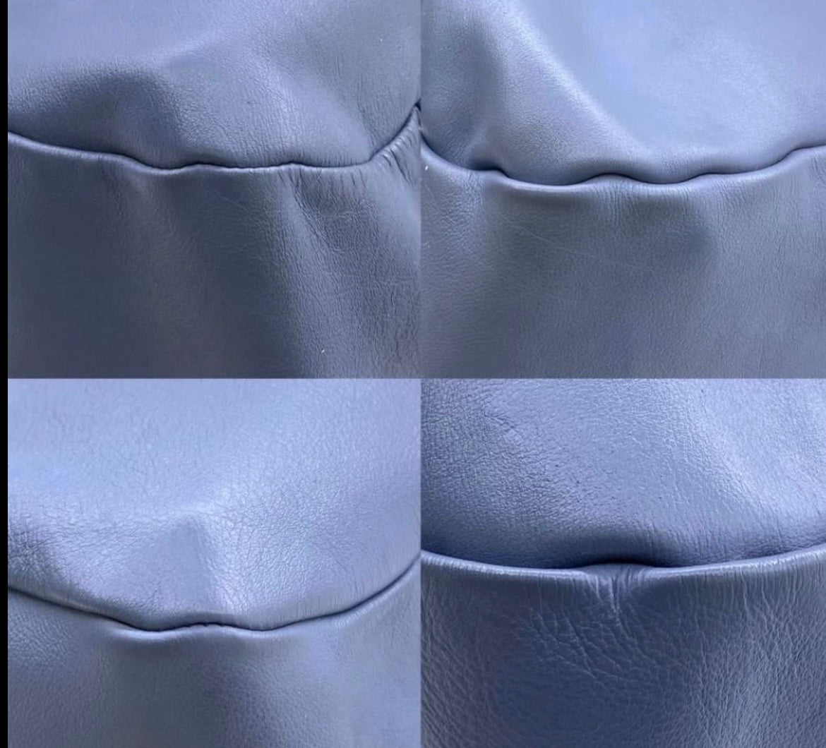 Chanel slate blue calfskin large CC stitch hobo tote