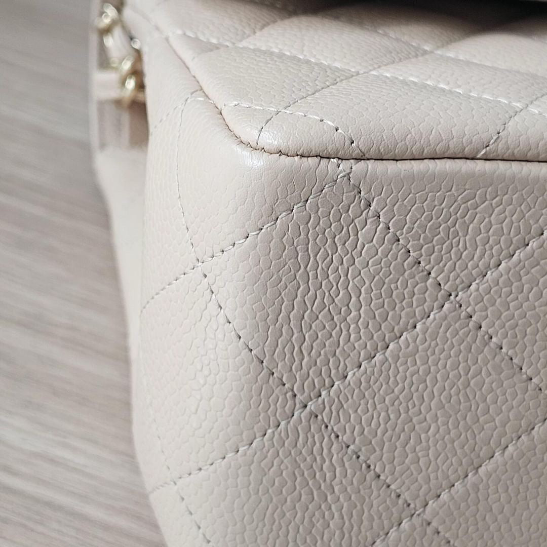 PARTIAL PAYMENT- Chanel Beige Claire caviar jumbo GHW