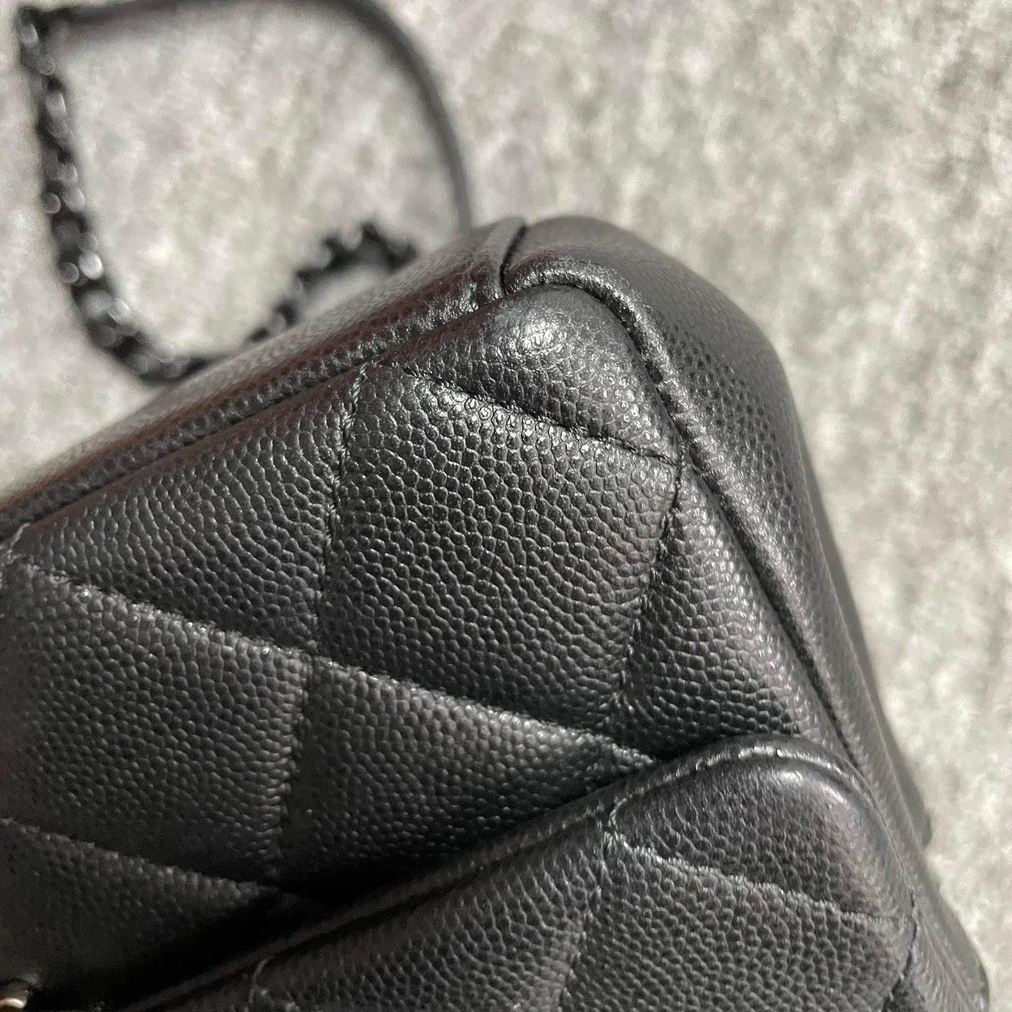 Chanel Black caviar mini rectangle incognito flap