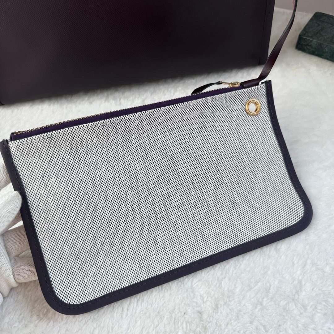 Hermes herbag 31 Rouge Sellier Vache Hunter Coated Toile GHW ST:Z
