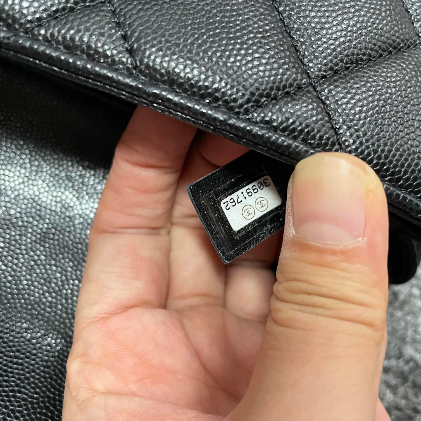 Chanel Black caviar mini rectangle incognito flap