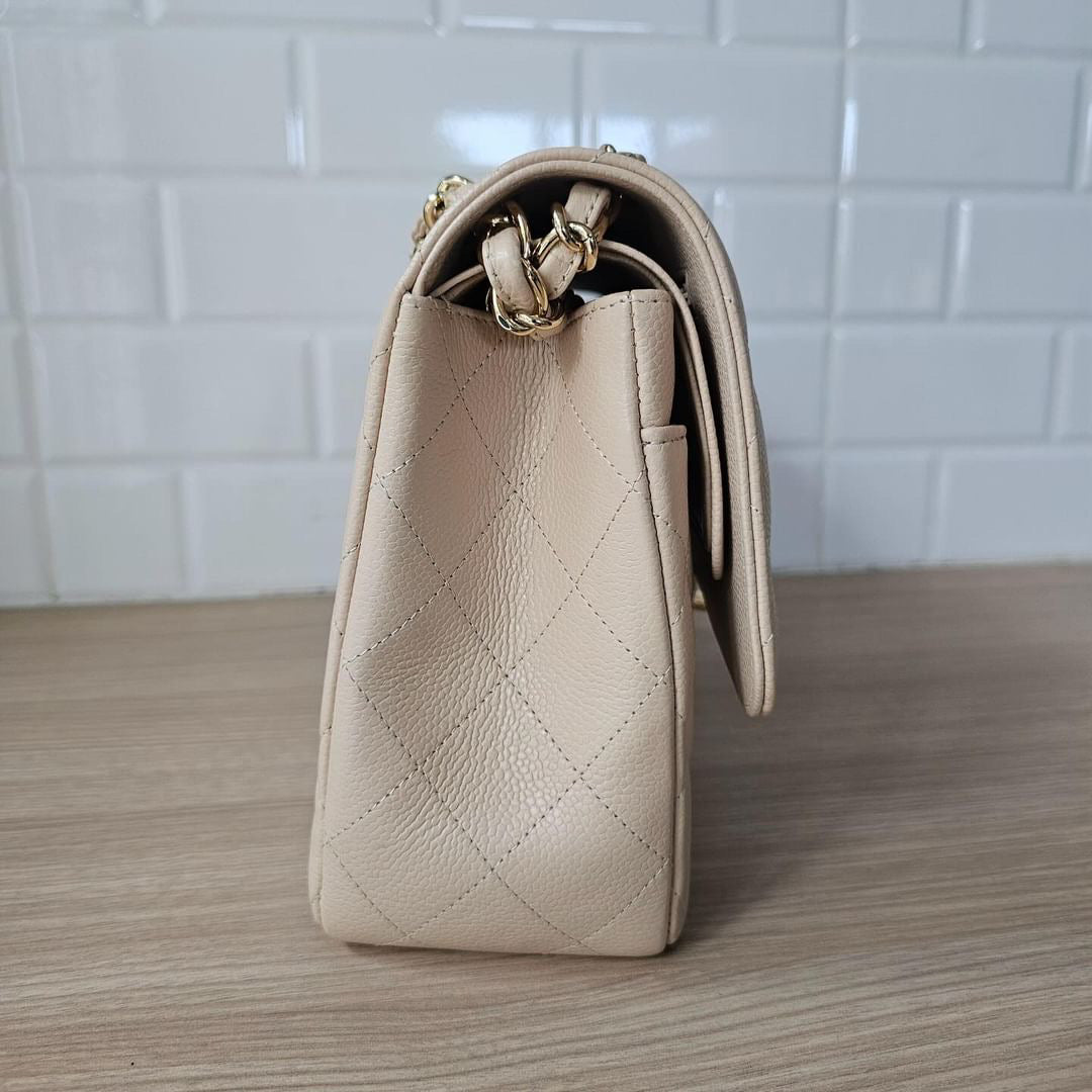 PARTIAL PAYMENT- Chanel Beige Claire caviar jumbo GHW