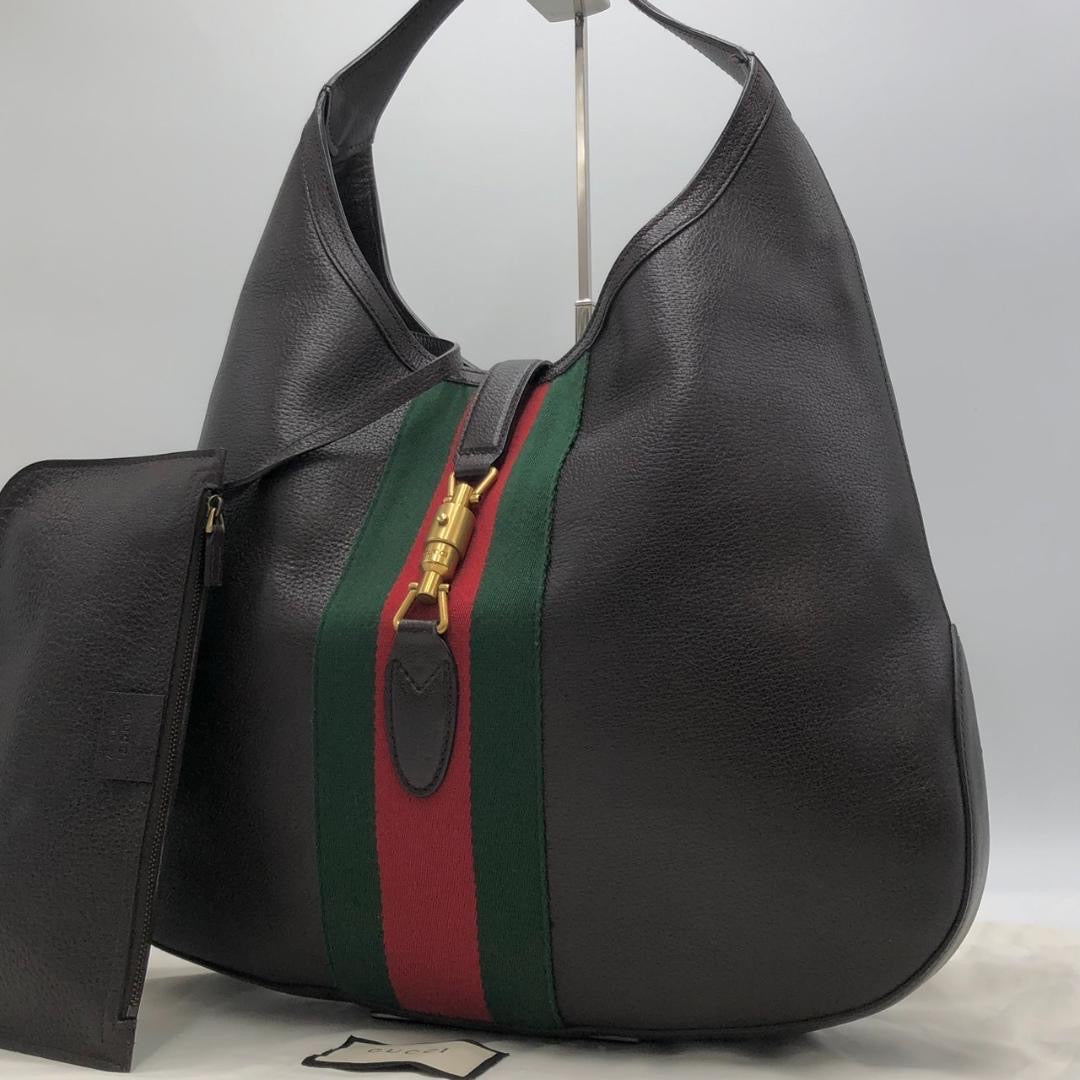 Gucci chocolate leather hobo shoulder bag