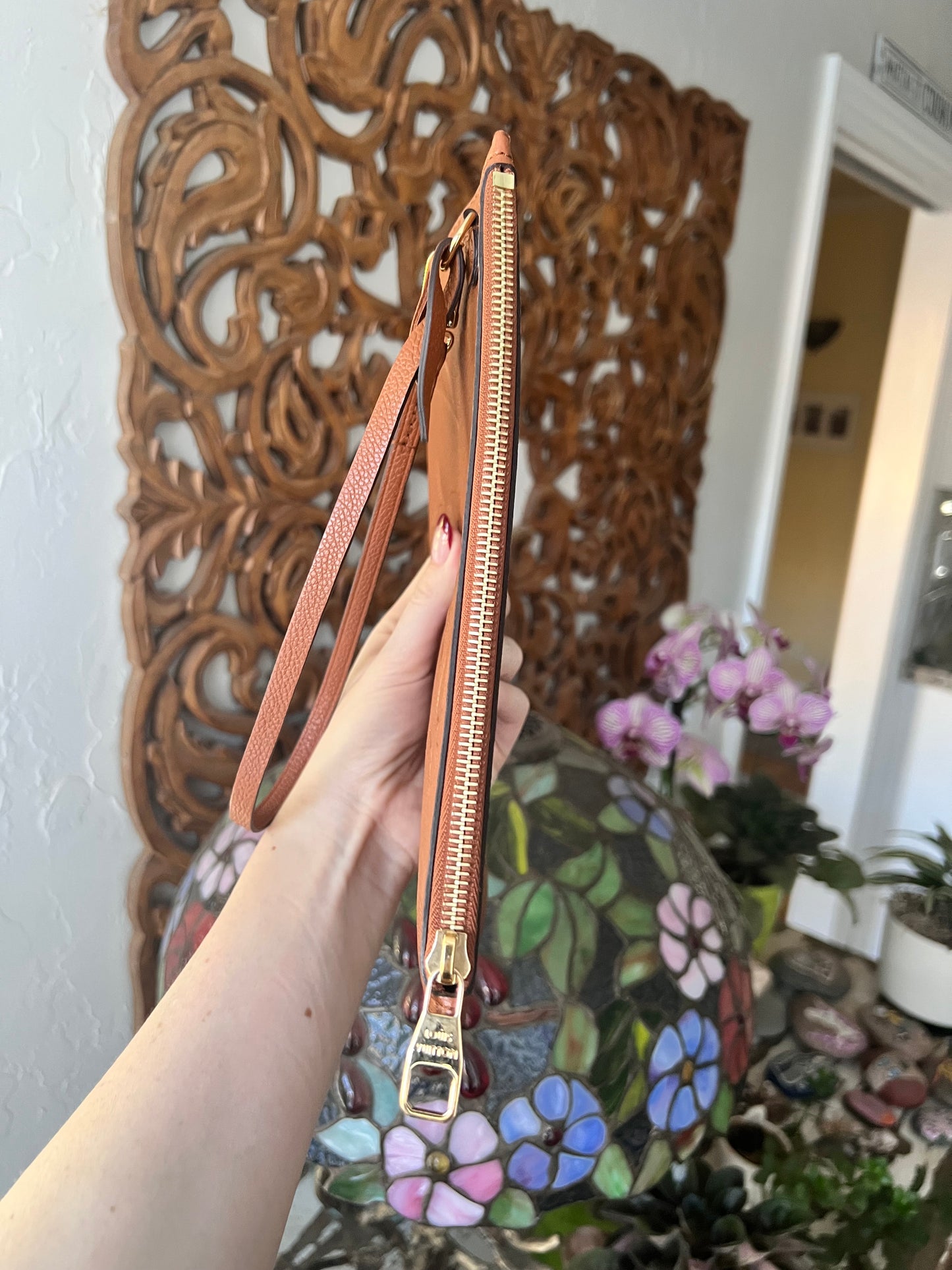 Louis Vuitton empreinte cognac pochette- limited edition color