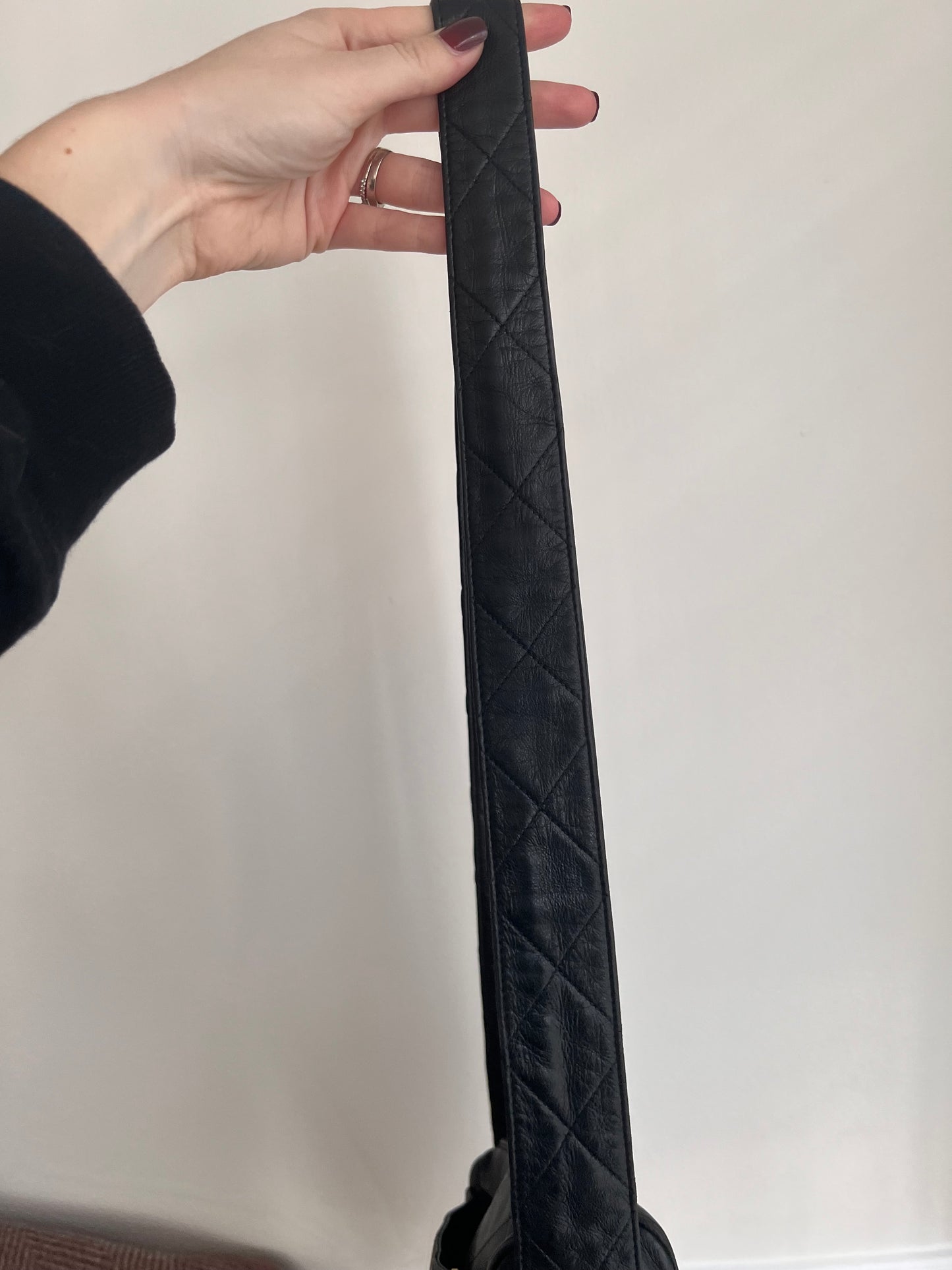 Chanel black lambskin large camera bag