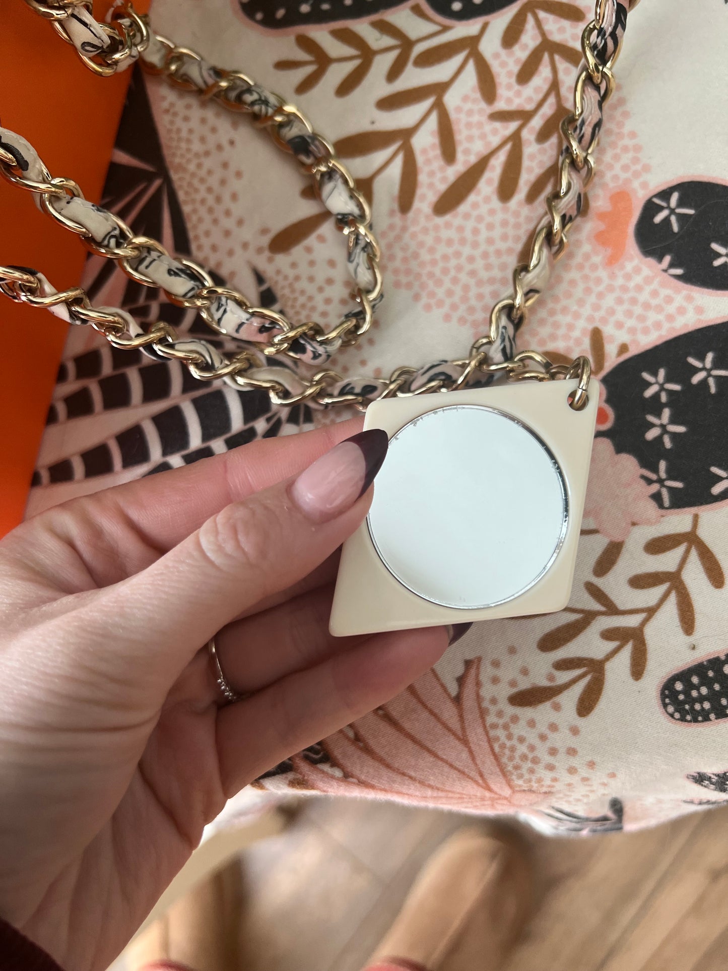 Limited edition vintage Coco creamy graffiti flap with Coco mirror charm bag