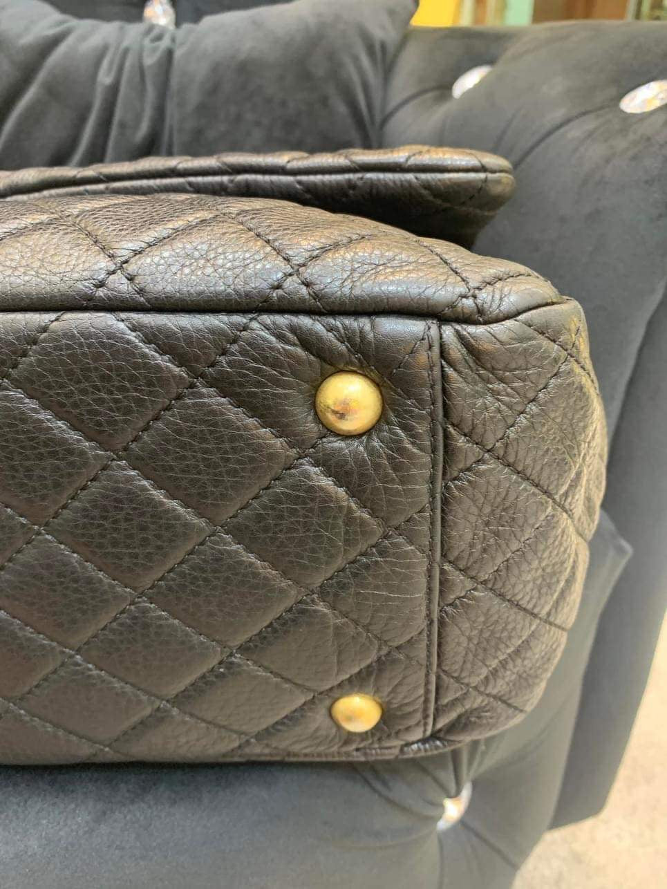 Chanel airline XXL black calfskin GHW flap bag