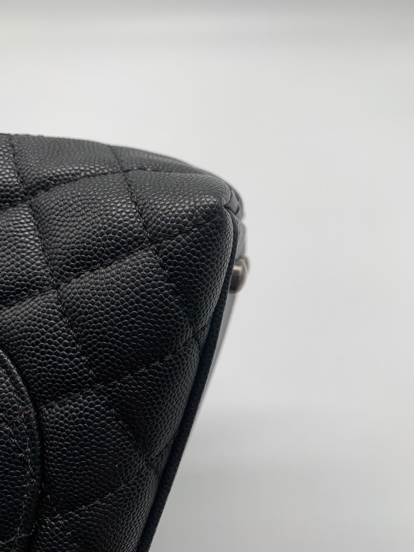 Chanel black caviar small coco handle RHW