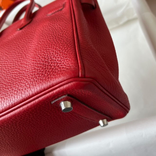 Hermes birkin 25 geranium Togo PHW stamp Q