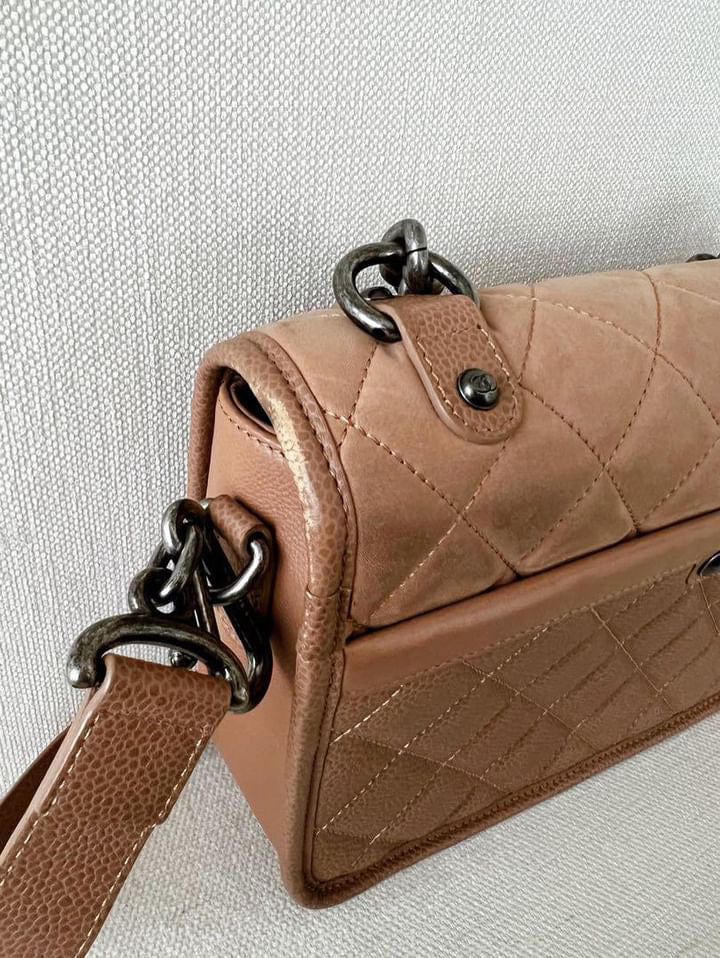 Chanel caramel tri leather flap bag
