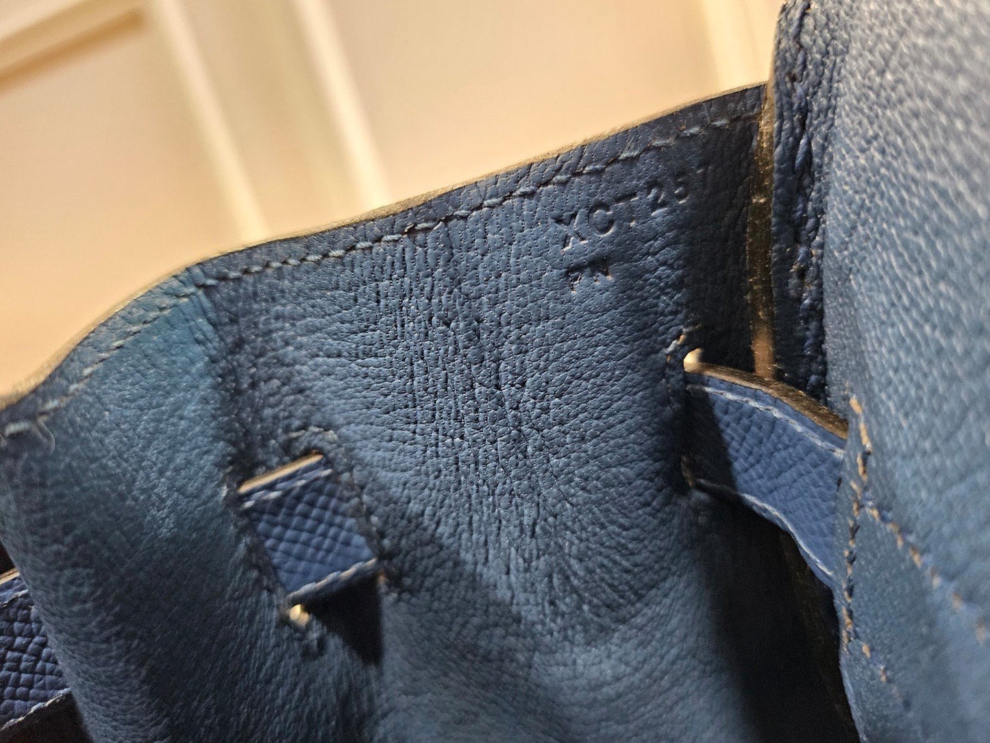 Hermes birkin B30 Epsom blue thalassa GHW stamp X