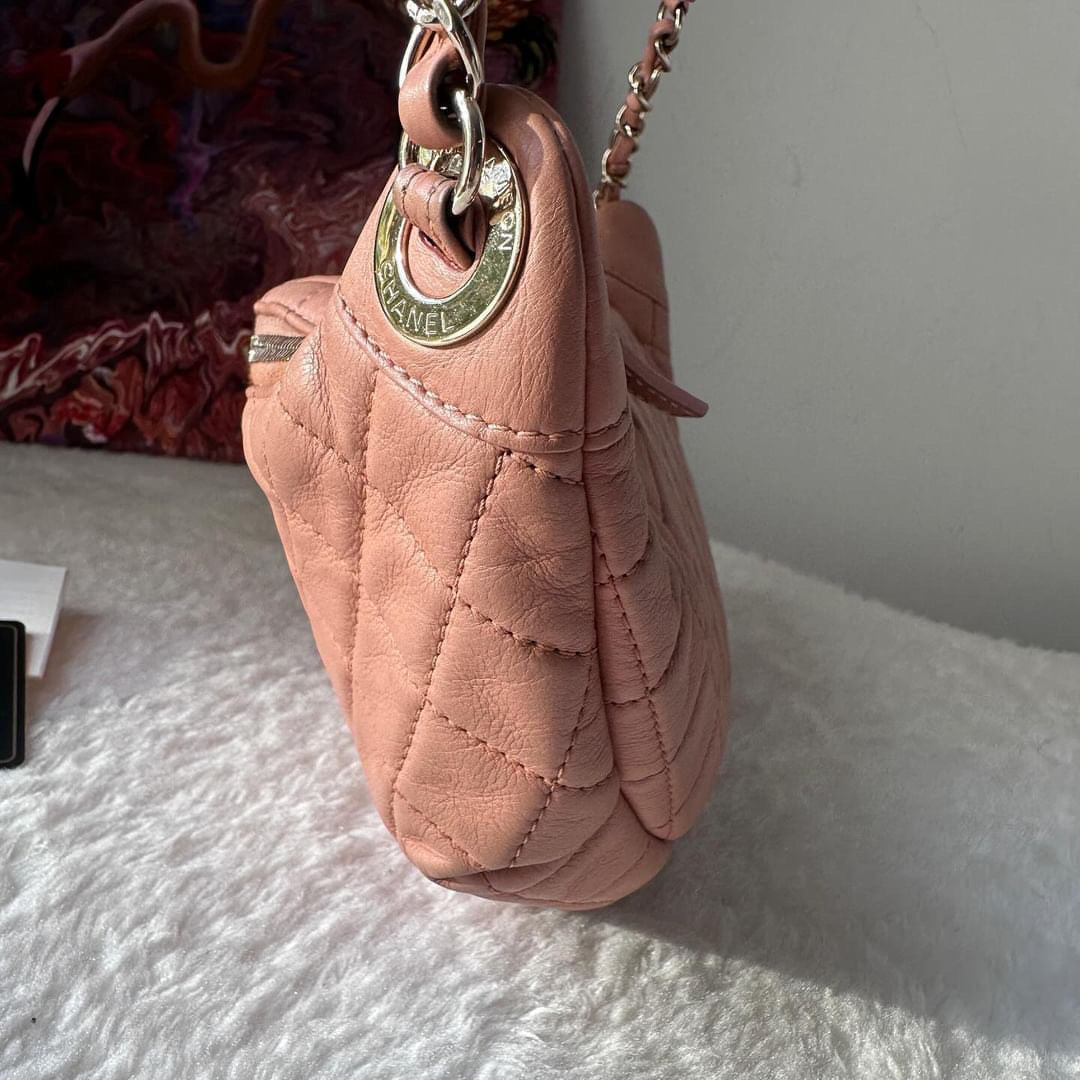 Chanel pink quilted calfskin belt bag Danny pack aged gold hardware
